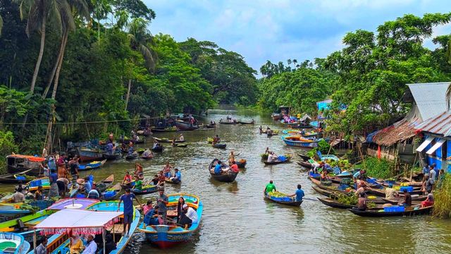 Floating guava market, Pirojpur